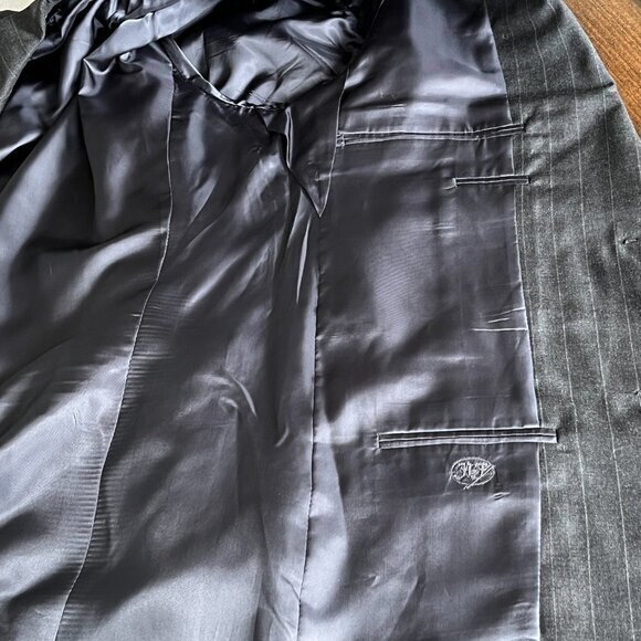 Hickey Freeman Mens Gray Pinstripe Blazer Suit Jacket Coat Size 38R 100% Wool - Picture 10 of 14